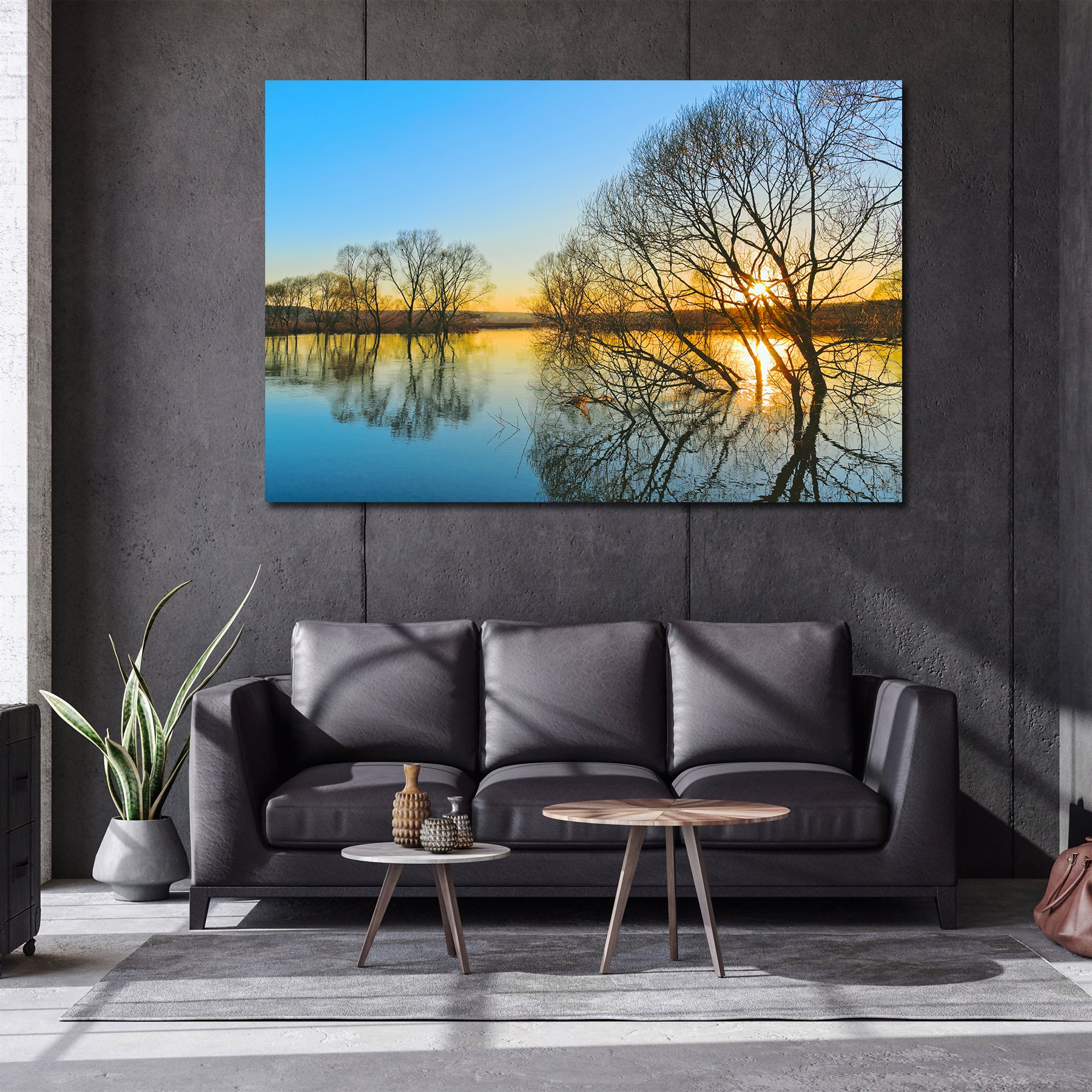 Pine Stretched  Framed 1 Panel - Spring Sunset