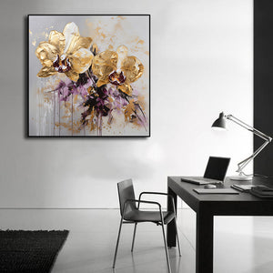 Pine Stretched  Framed 1 Panel - Golden Orchid