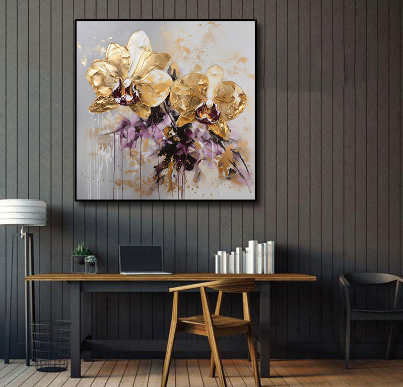 Pine Stretched  Framed 1 Panel - Golden Orchid