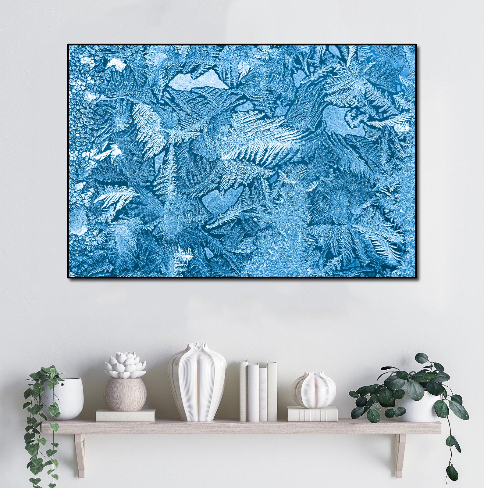 Pine Stretched  Framed 1 Panel - Ice Patterns