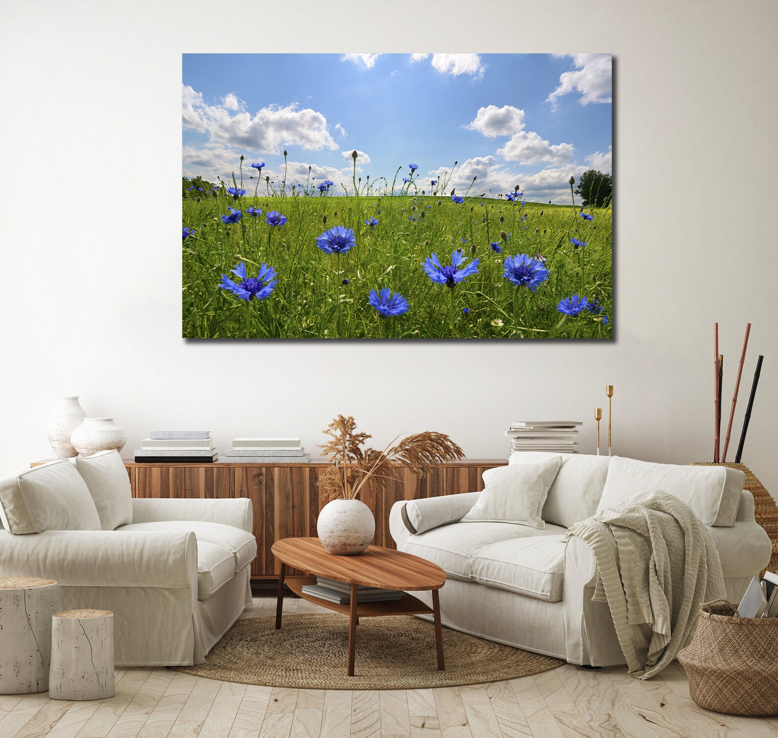 Framed 1 Panel - Meadow with corn flowers