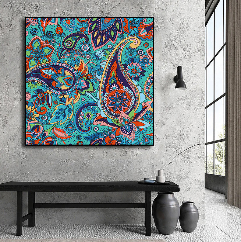 Framed 1 Panel -  Traditions of Oriental Patterns in Paisley Style