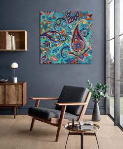 Framed 1 Panel -  Traditions of Oriental Patterns in Paisley Style