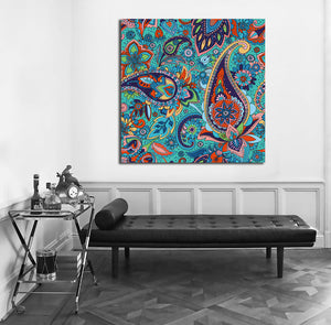 Framed 1 Panel -  Traditions of Oriental Patterns in Paisley Style