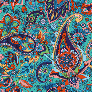 Framed 1 Panel -  Traditions of Oriental Patterns in Paisley Style