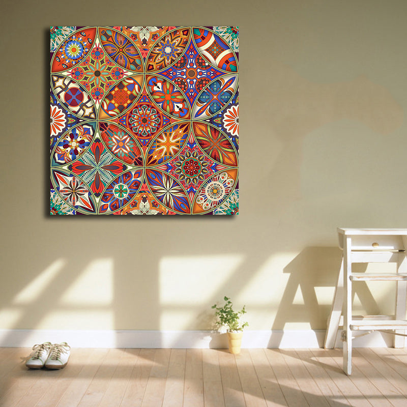Framed 1 Panel - Seamless Pattern with Decorative Mandalas
