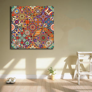 Framed 1 Panel - Seamless Pattern with Decorative Mandalas