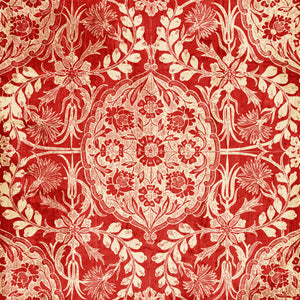 Framed 1 Panel - Red Antique Floral Pattern