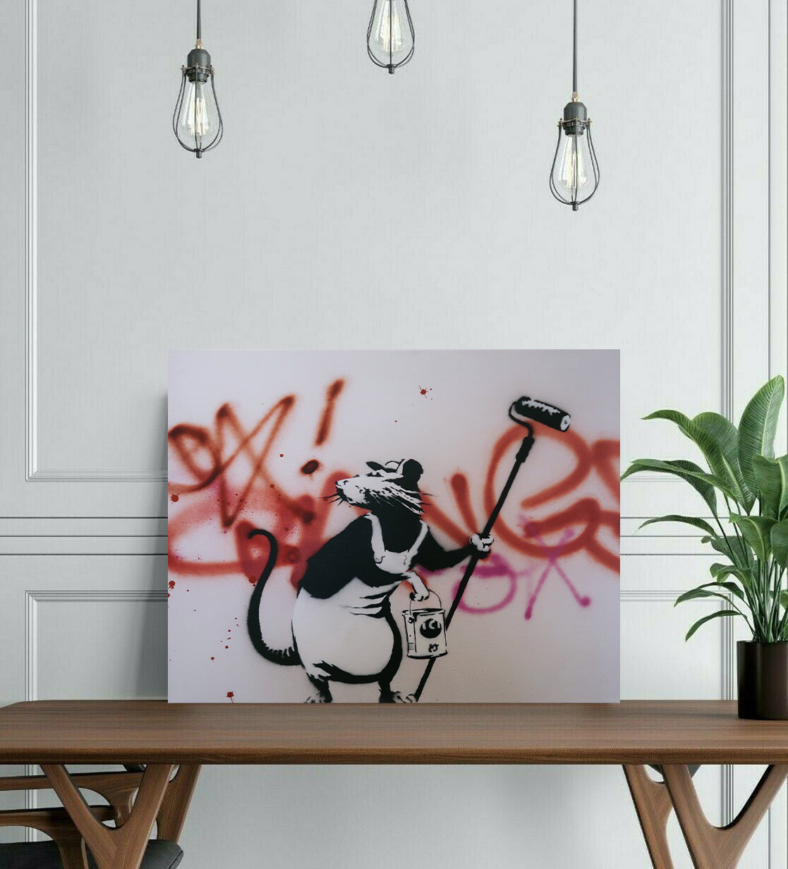 Framed 1 Panel - Banksy - Roller Rat