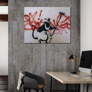Framed 1 Panel - Banksy - Roller Rat