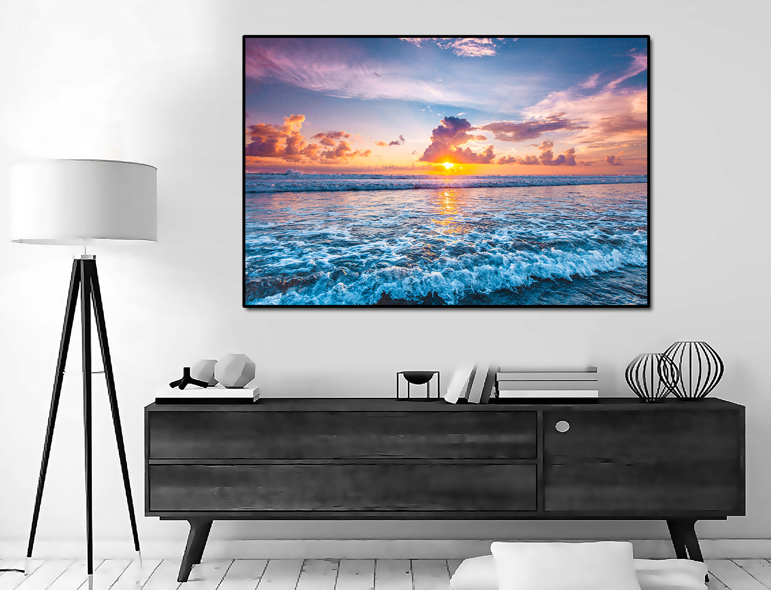 Pine Stretched  Framed 1 Panel - Sunset Over the Ninety Mile Beach