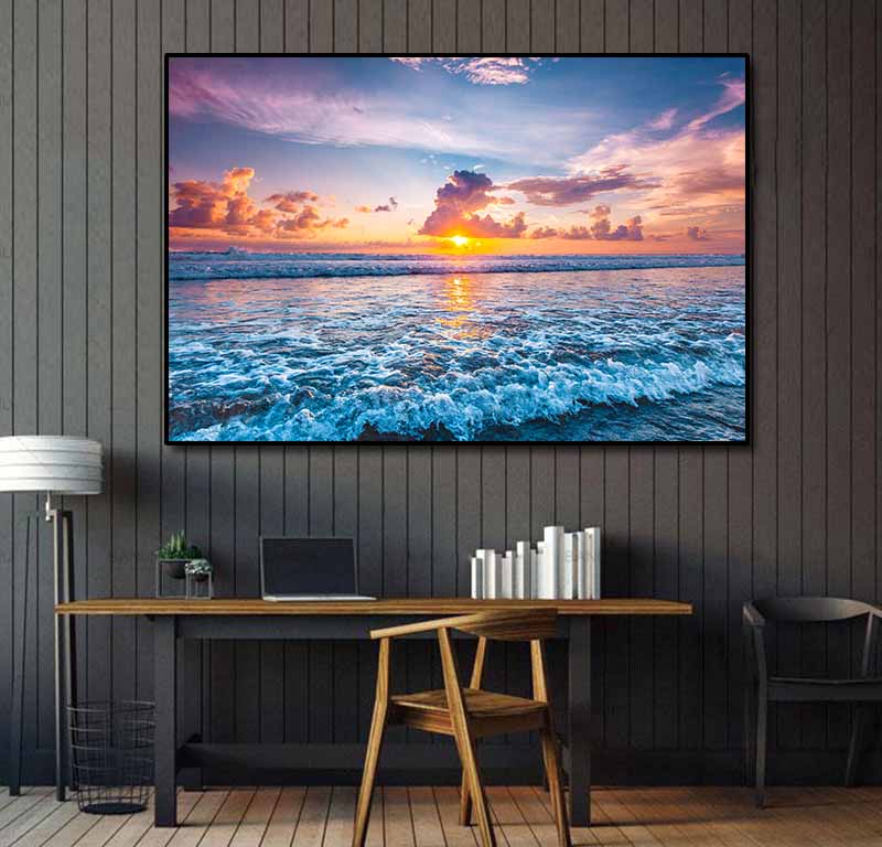 Pine Stretched  Framed 1 Panel - Sunset Over the Ninety Mile Beach