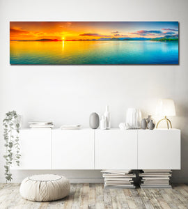 Pine Stretched  Framed 1 Panel - Sunset Panorama