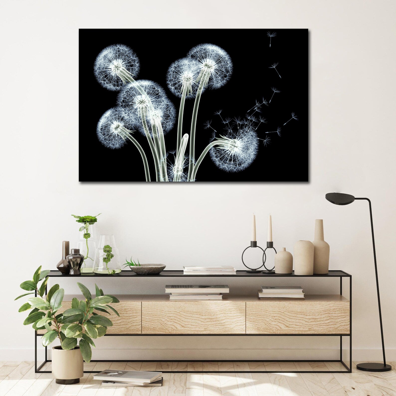 Pine Stretched  Framed 1 Panel - Dandelion