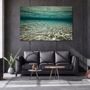 Pine Stretched  Framed 1 Panel - Tropical Beach Under Water