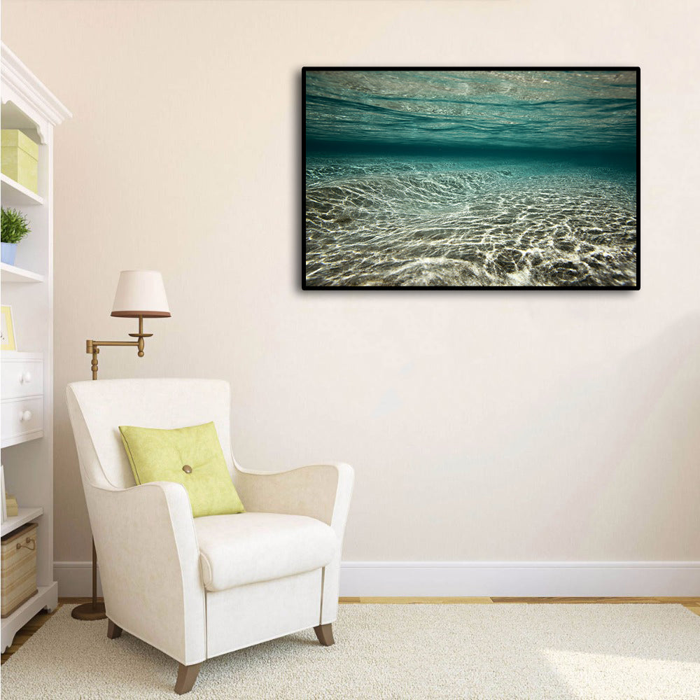 Pine Stretched  Framed 1 Panel - Tropical Beach Under Water