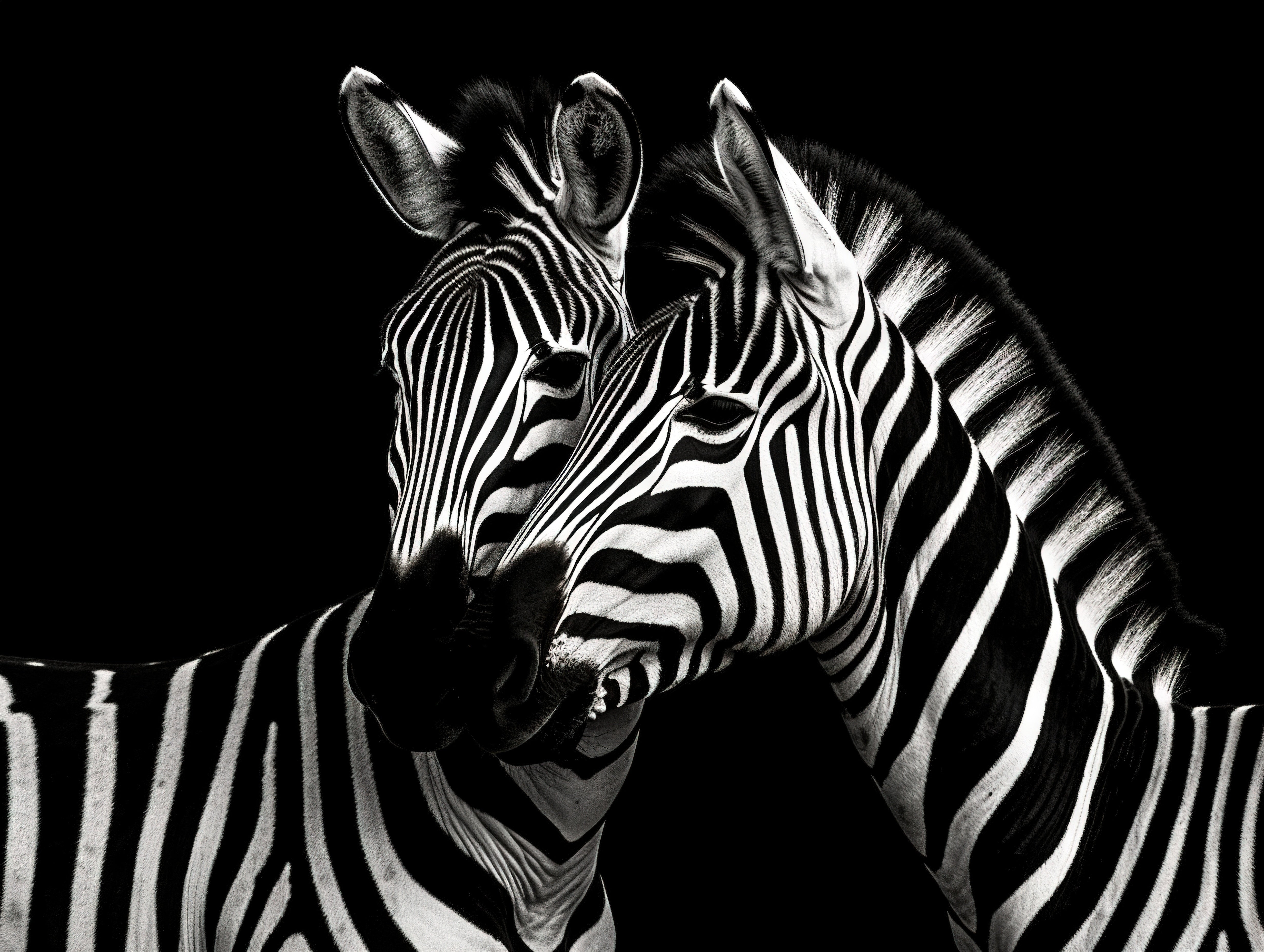 Pine Stretched  Framed 1 Panel - Zebras in Love
