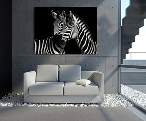 Framed 1 Panel - Zebras in Love