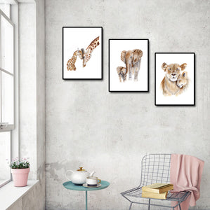 Framed 3 Panels - Safari Nursery