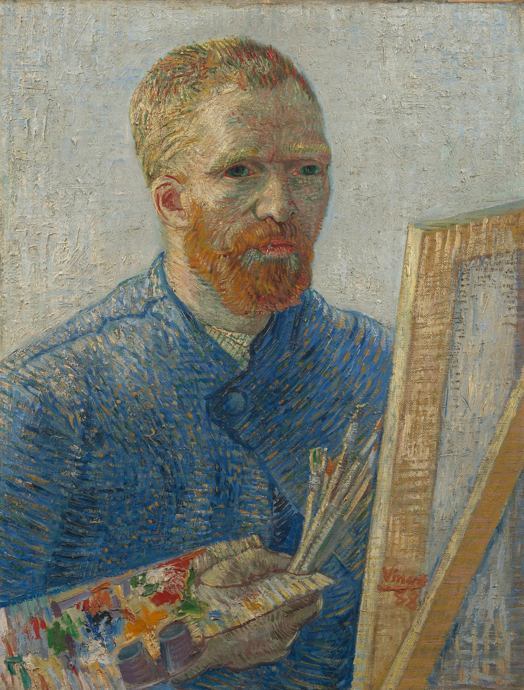 Pine Stretched  Framed 1 Panel - Vincent van Gogh, Self-Portrait as a Painter (1886)