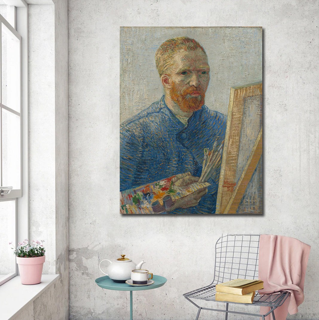 Pine Stretched  Framed 1 Panel - Vincent van Gogh, Self-Portrait as a Painter (1886)