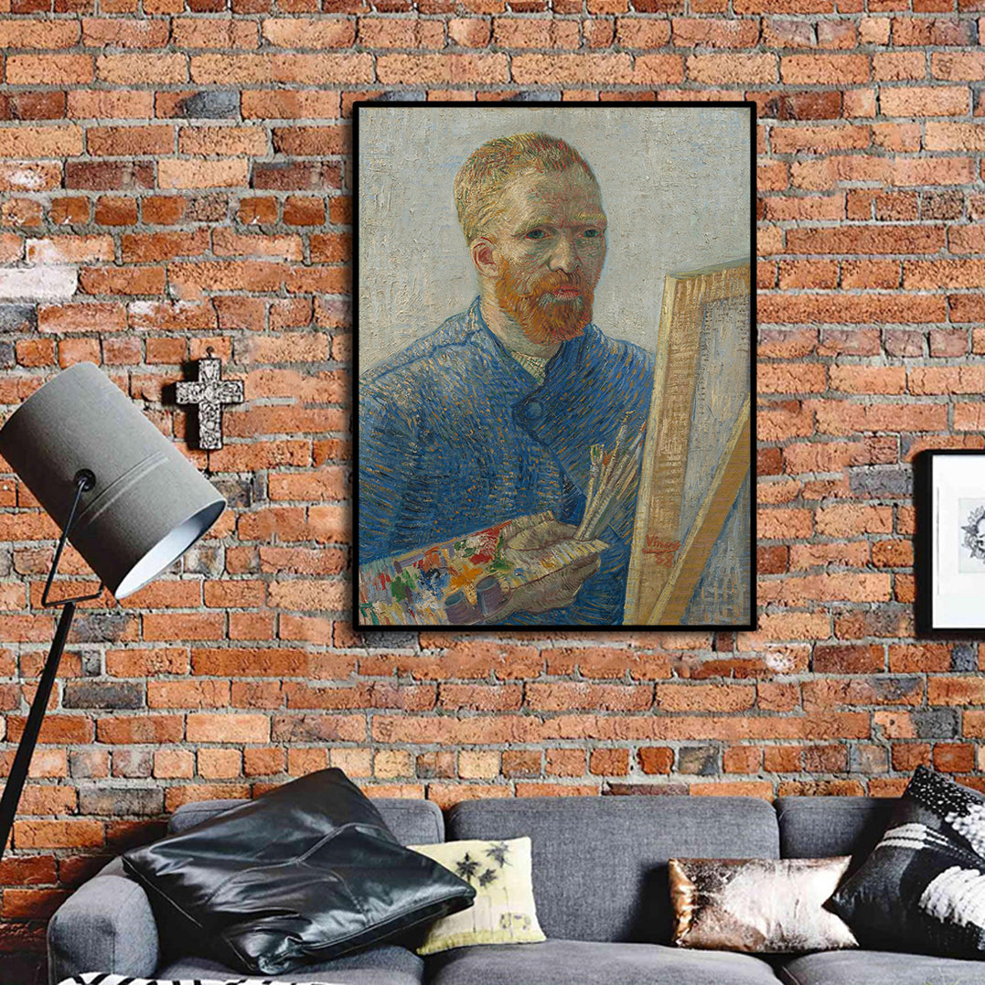 Pine Stretched  Framed 1 Panel - Vincent van Gogh, Self-Portrait as a Painter (1886)