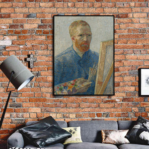 Pine Stretched  Framed 1 Panel - Vincent van Gogh, Self-Portrait as a Painter (1886)
