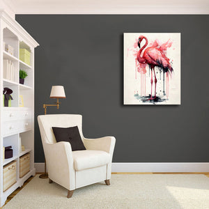 Pine Stretched  Framed 1 Panel - Flamingo