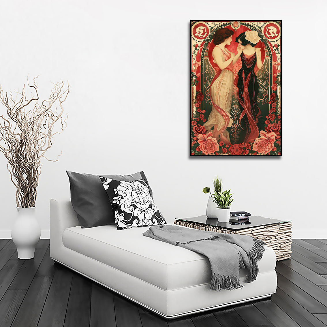 Pine Stretched  Framed 1 Panel - The Valentines