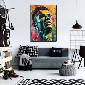 Pine Stretched  Framed 1 Panel - Cristiano Ronaldo