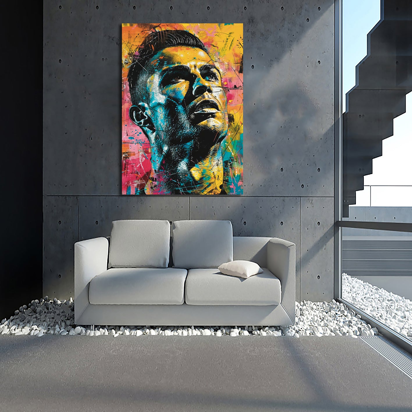 Pine Stretched  Framed 1 Panel - Cristiano Ronaldo