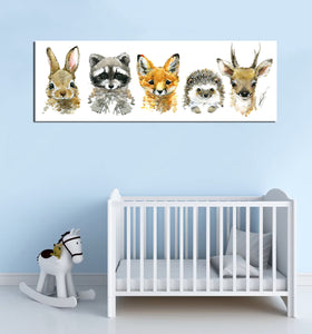 Framed 1 Panel - Kids Room - Cute Animals