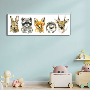Framed 1 Panel - Kids Room - Cute Animals