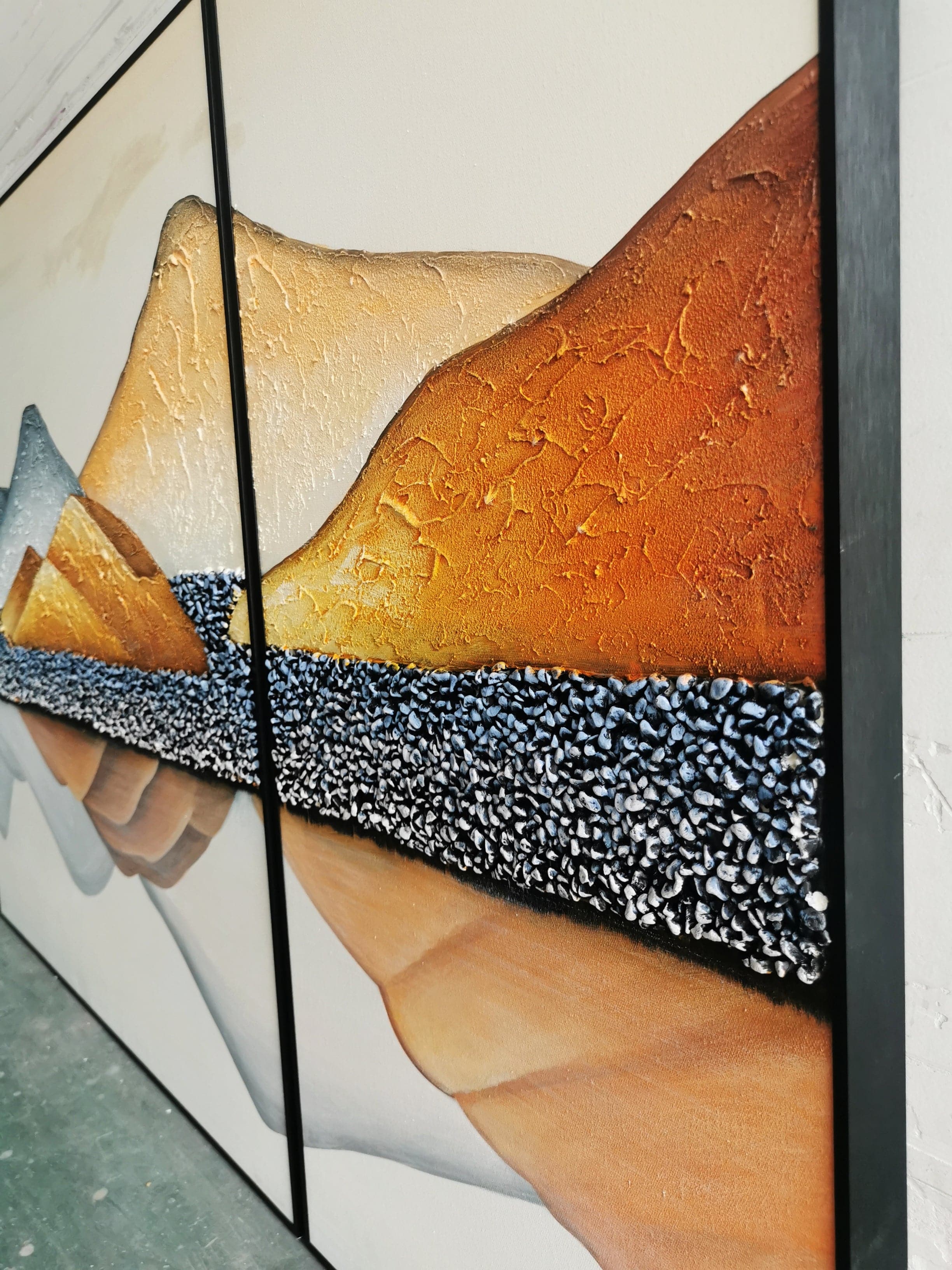 Pine Stretched  Framed 3 Panels - Acrylic Painting - Mountain