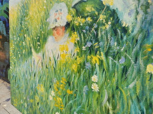 Pine Stretched  Framed 1 Panel - Oil Painting - In the Meadow (Oscar-Claude Monet)