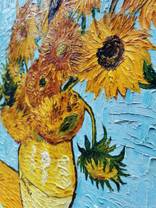 Pine Stretched  Framed 1 Panel - Oil Painting - Sunflowers (Van Gogh)