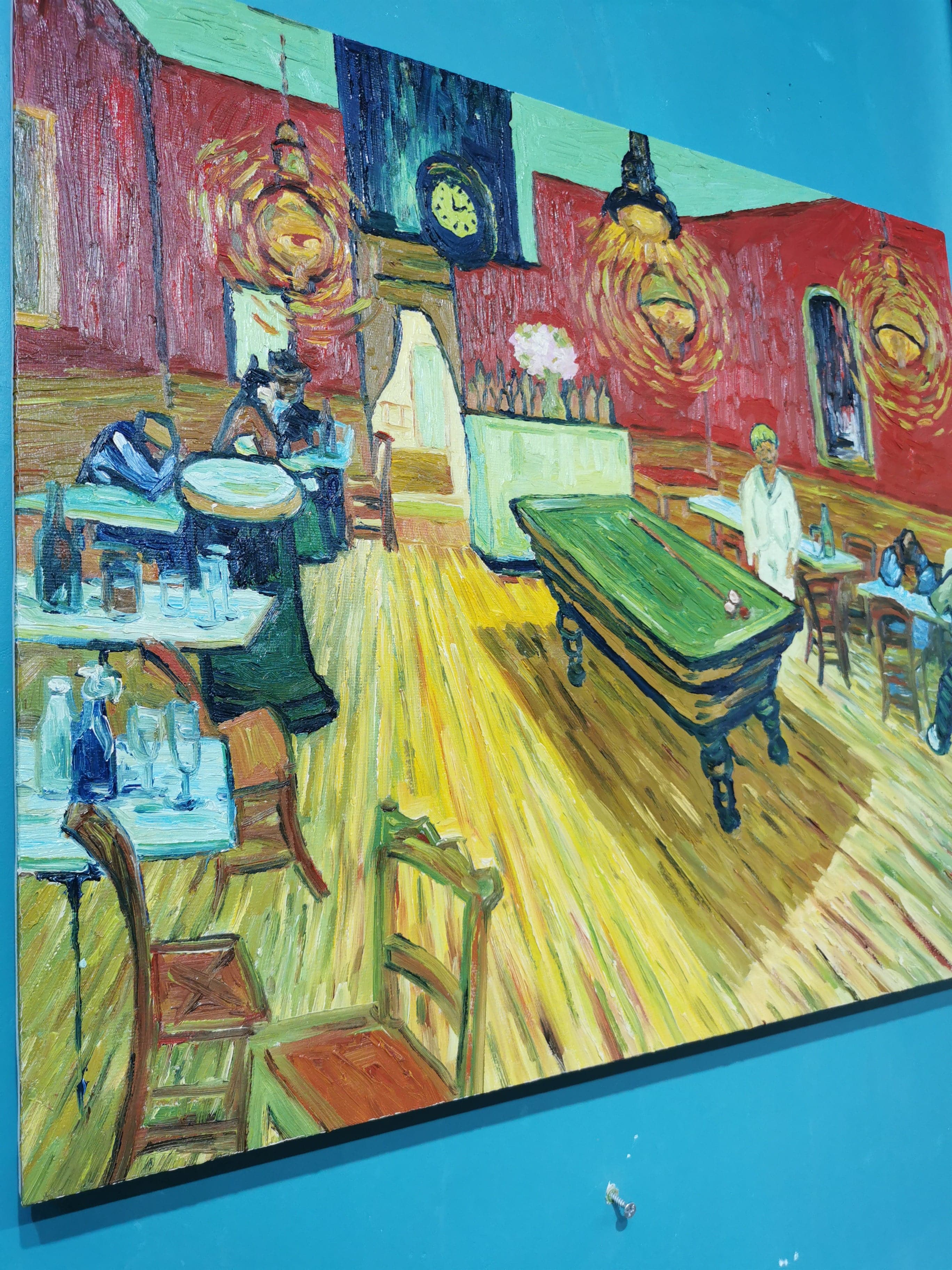 Framed 1 Panel - Oil Painting - Cafe (Van Gogh)