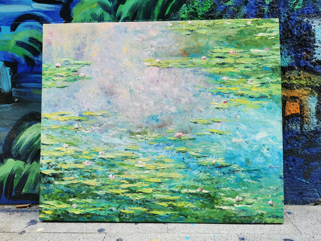 Framed 1 Panel - Oil Painting - Water Lilies (Oscar-Claude Monet)
