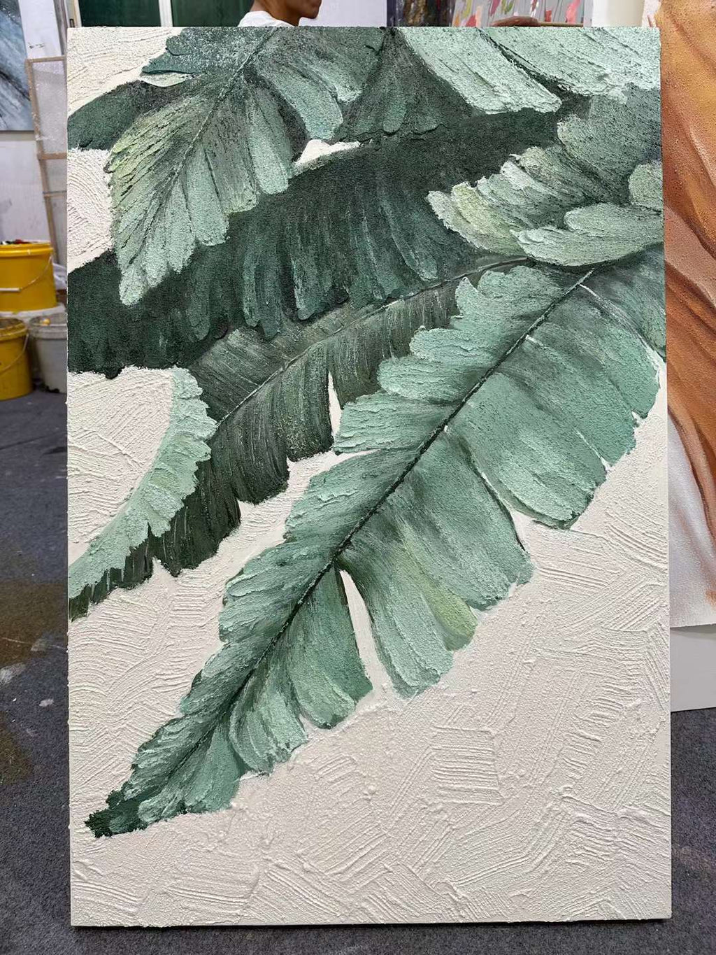 Framed 1 Panel - Oil Painting - Banana Leaf