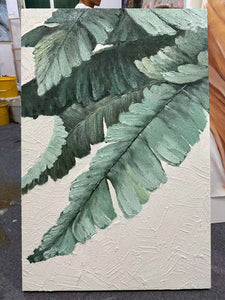 Framed 1 Panel - Oil Painting - Banana Leaf