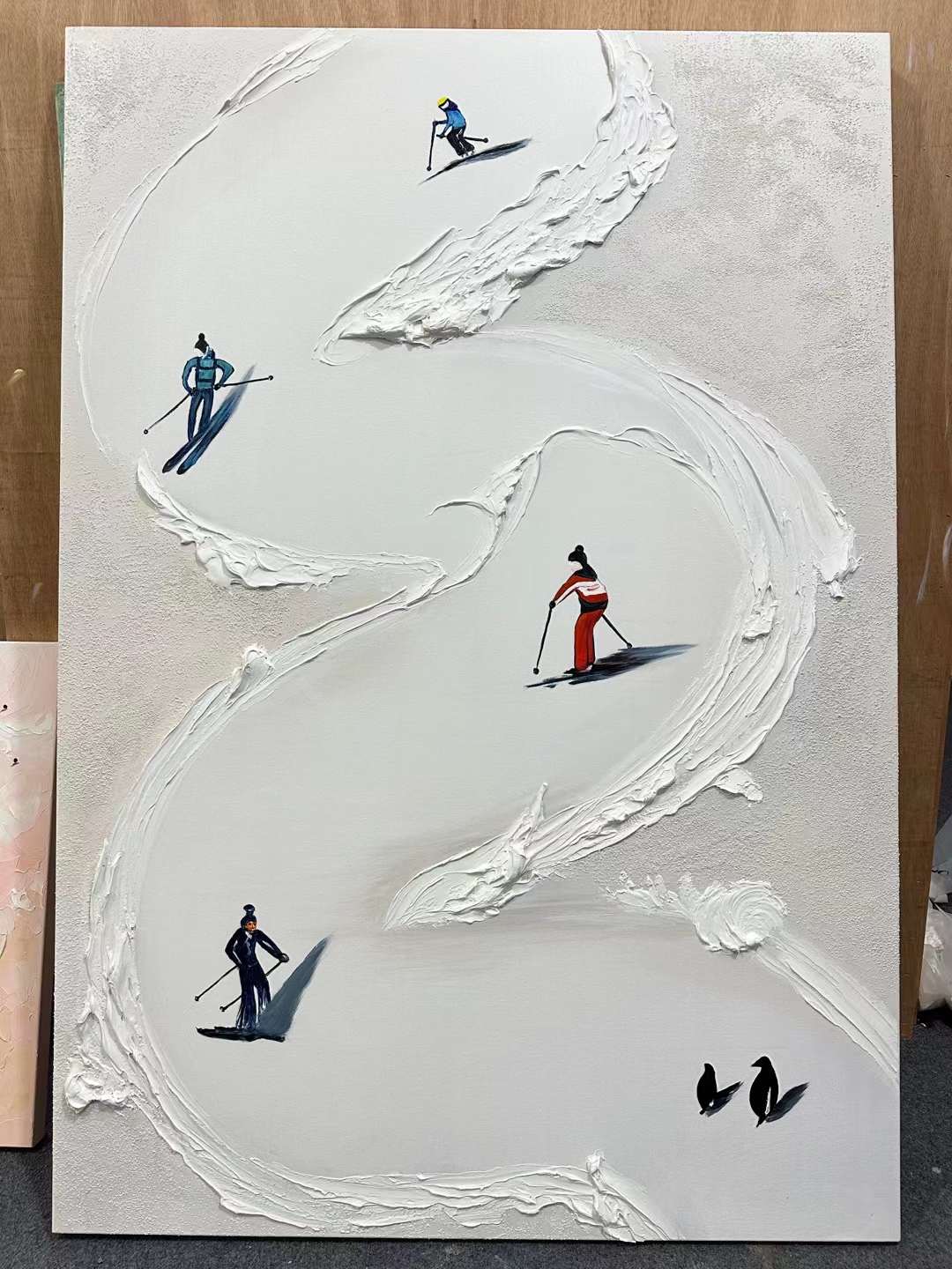 Copy of Framed 1 Panel - Acrylic Painting - Time to Ski