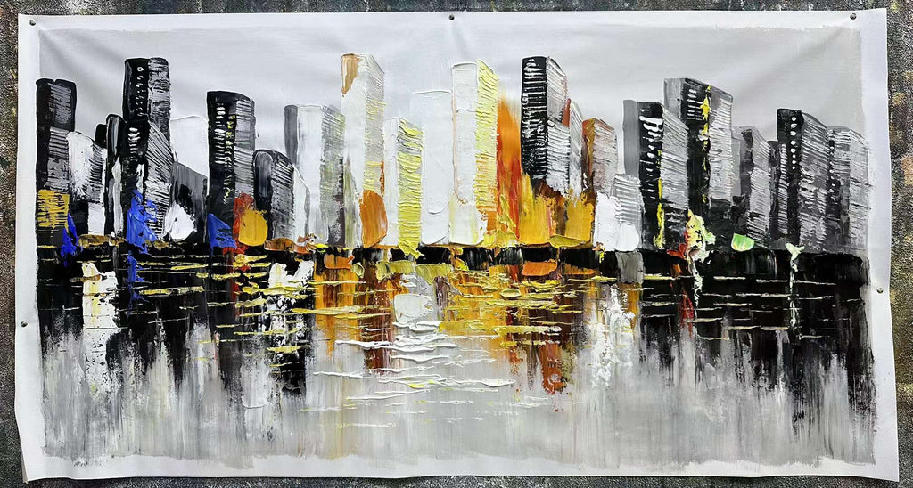 Framed 1 Panel - Acrylic Painting - City View