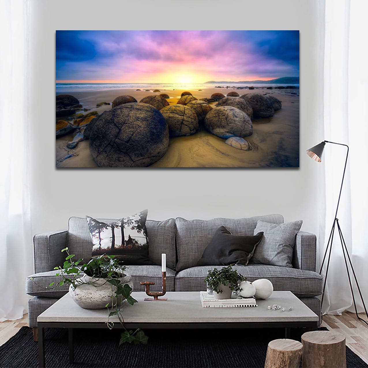 Framed 1 Panel - Moeraki Boulders