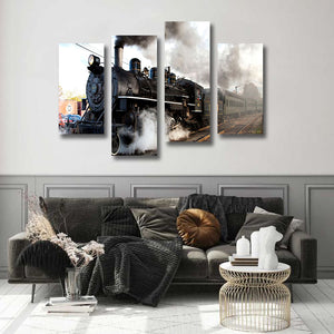 Framed 4 Panels - Train