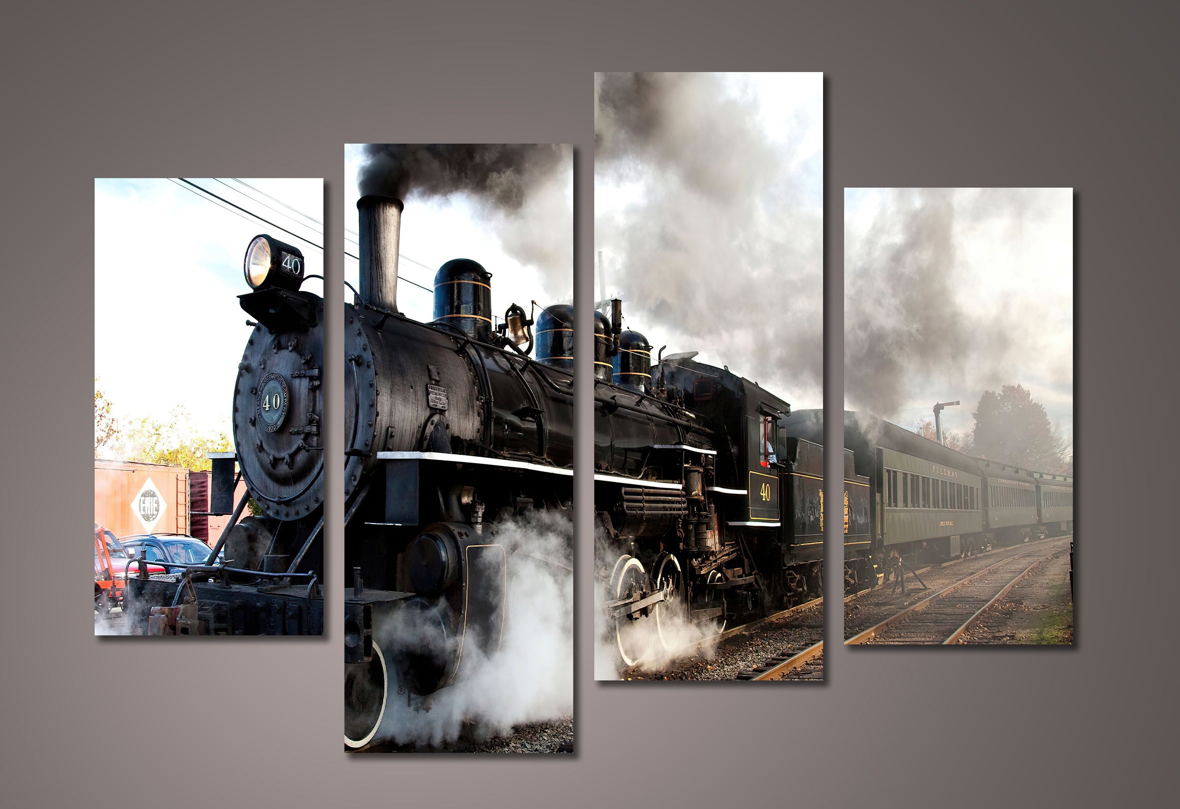 Framed 4 Panels - Train
