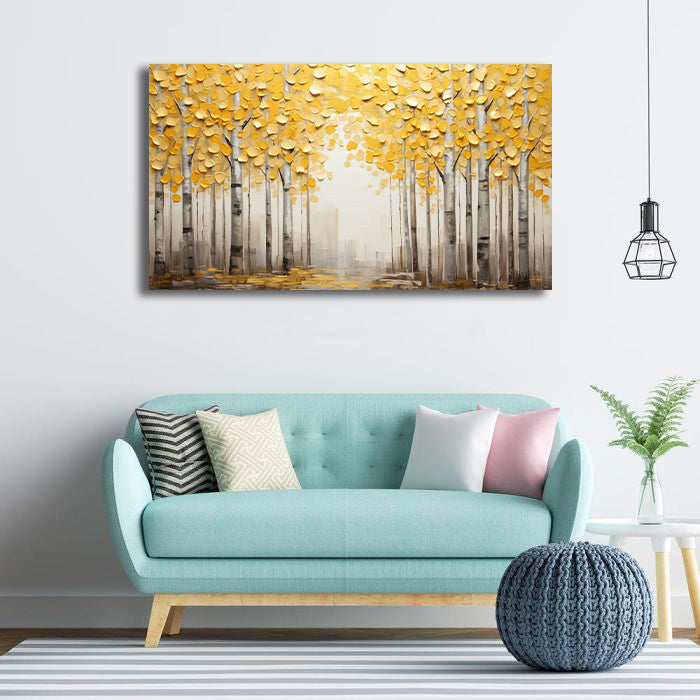 Pine Stretched  Framed 1 Panel - Golden Forest