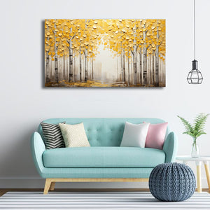 Pine Stretched  Framed 1 Panel - Golden Forest