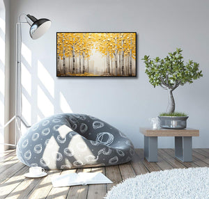 Pine Stretched  Framed 1 Panel - Golden Forest