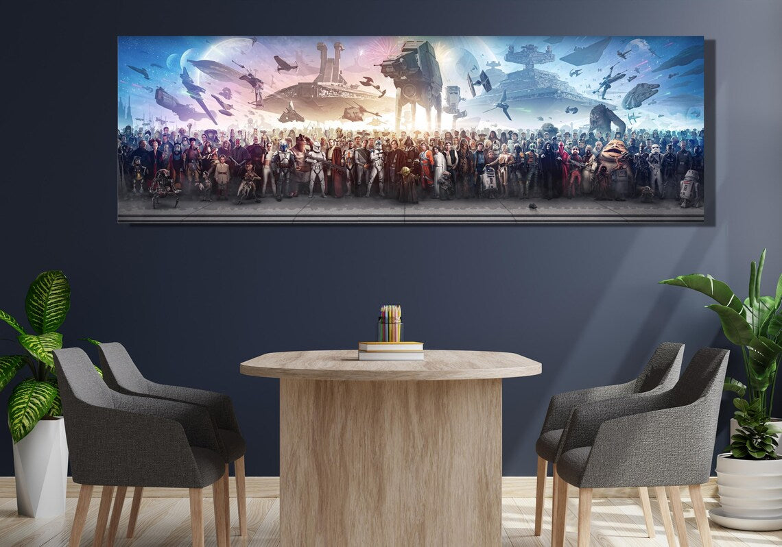Pine Stretched  Framed 1 Panel - Starwars Full Character