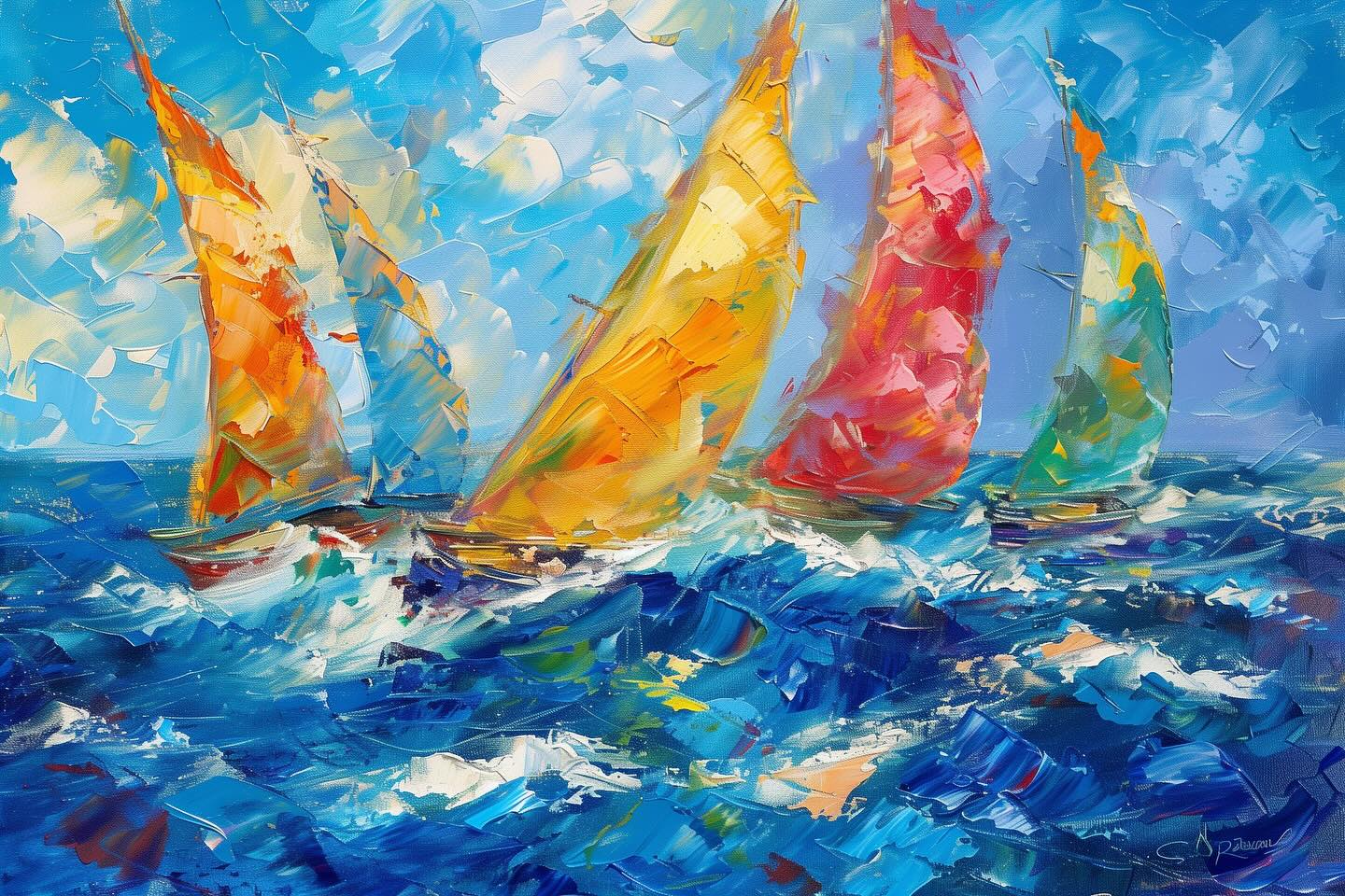 Pine Stretched  Framed 1 Panel - Regatta